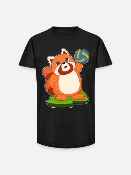 Red Panda Volleyball Player Volleyball - Long Fit Men's T-Shirt - black
