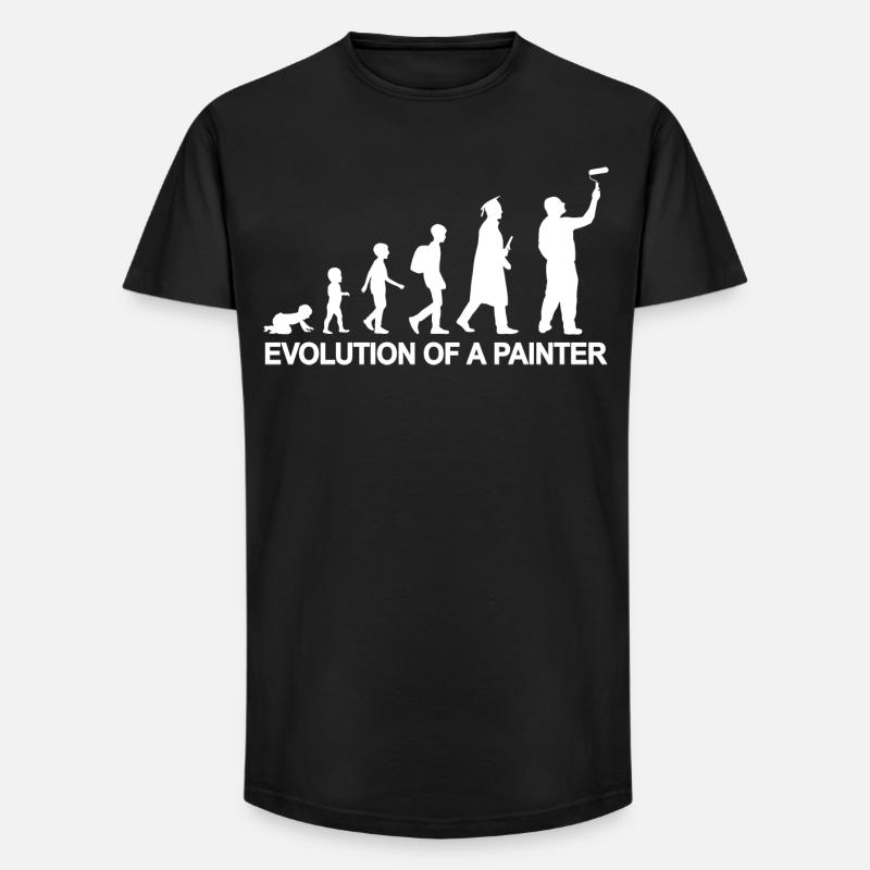 Development from child to painter - Long Fit Men's T-Shirt - black