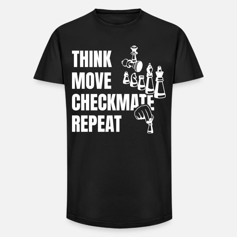 Denke Spiele Schachmatt Nächster - Long Fit Männer T-Shirt - Schwarz
