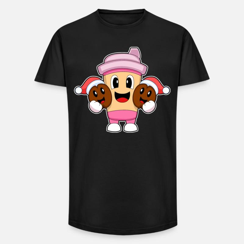 Kaffee Weihnachten Kaffeebohne - Long Fit Männer T-Shirt - Schwarz