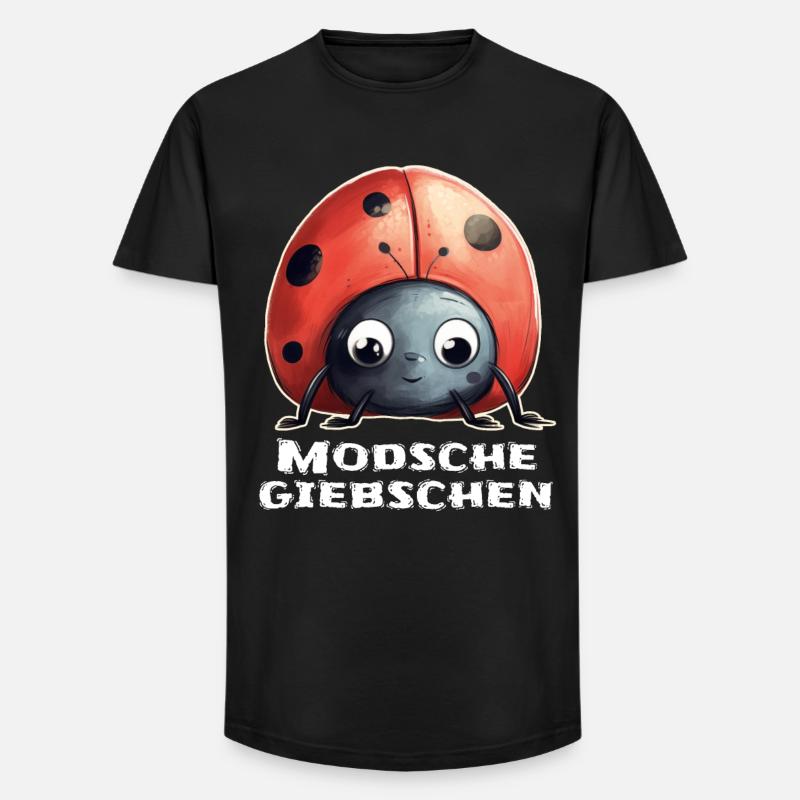 Modschegiebchen Marienkäfer Sächsisch Geschenk - Long Fit Männer T-Shirt - Schwarz