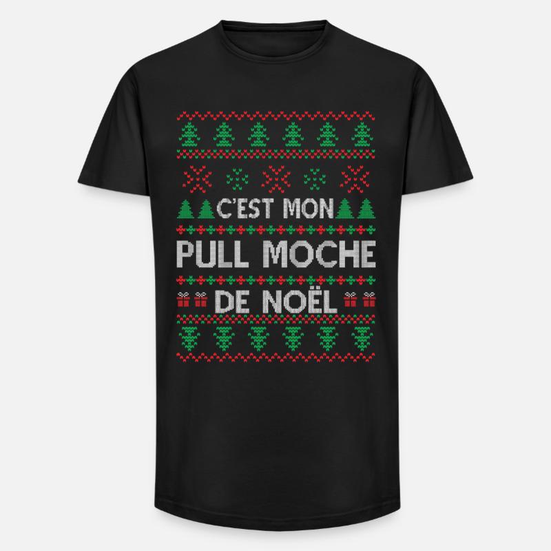 C'est Mon Pull Moche De Noël - T-shirt coupe longue homme - noir