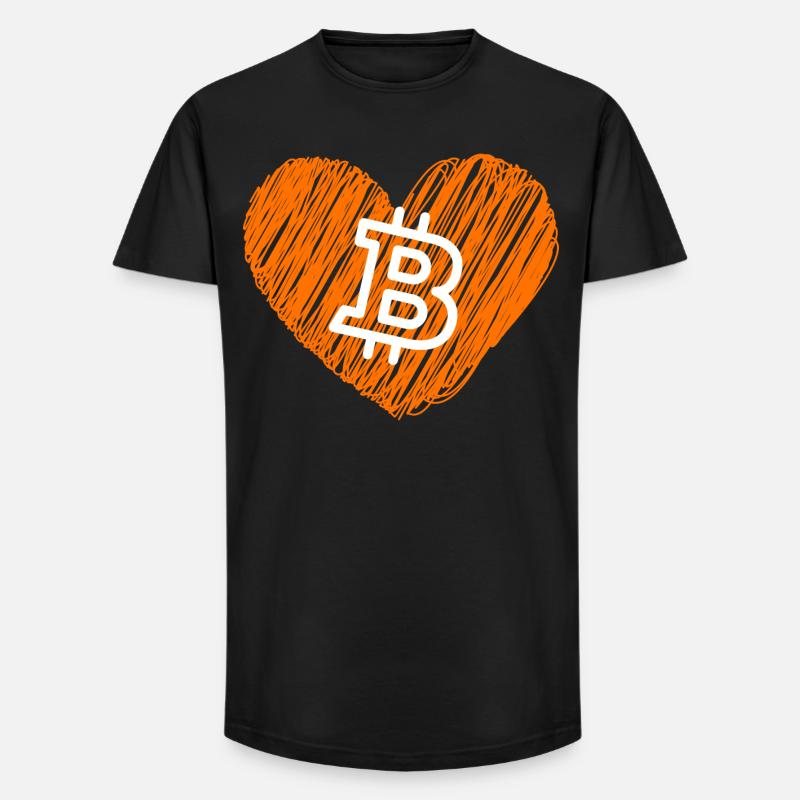 Bitcoin Crypto Cryptocurrency Splash - Long Fit Männer T-Shirt - Schwarz