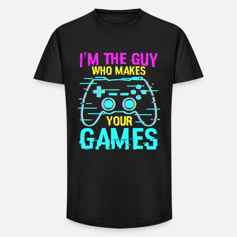 Spielprogrammierer Spruch - Long Fit Männer T-Shirt - Schwarz