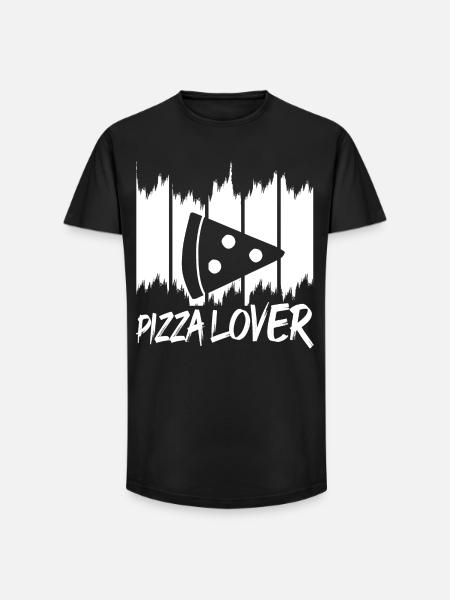 Funny Pizza Lover - Long Fit Men's T-Shirt - black