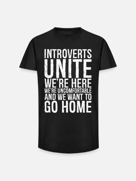 Introverts unite we're here funny shirt - Long Fit Men's T-Shirt - black