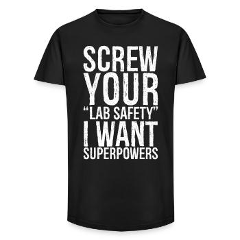 Screw your lab safety funny shirt - Long Fit Men's T-Shirt - black - Front - AI Model Male 185 light (185cm)