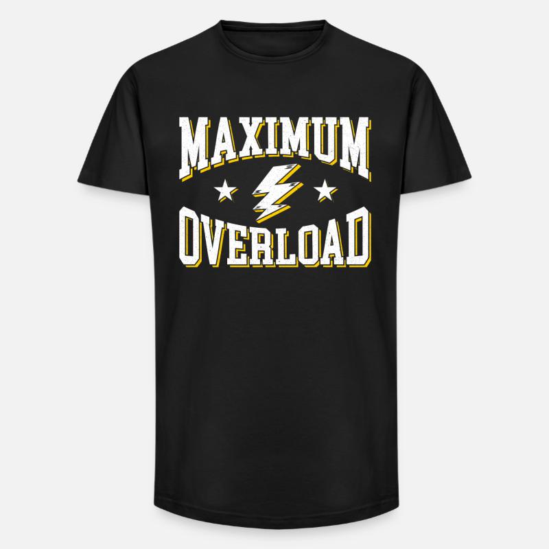 Maximum Overload Bold Retro Print - Long Fit Men's T-Shirt - black