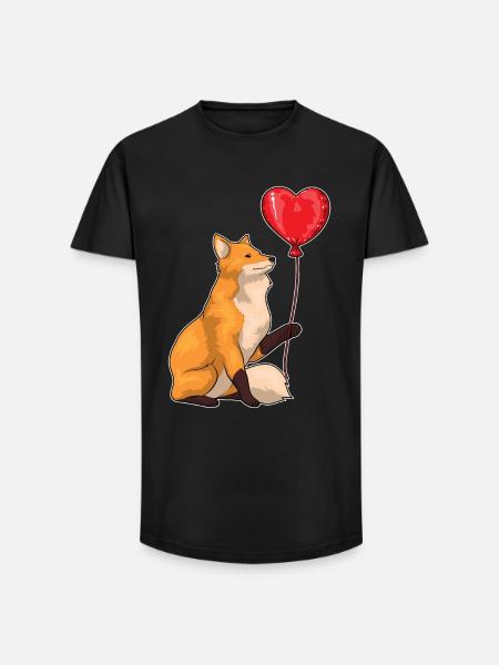 Fox Balloon - Long Fit Men's T-Shirt - black