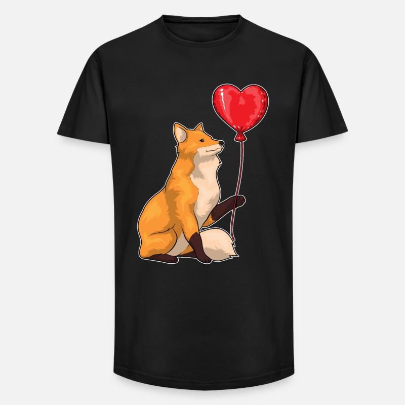 Fuchs Luftballon - Long Fit Männer T-Shirt - Schwarz