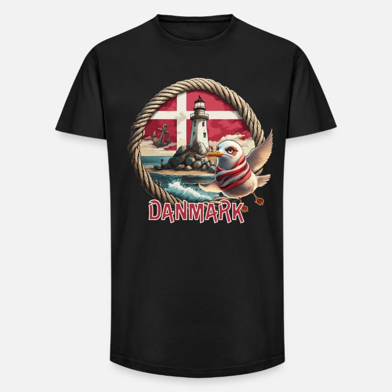 Danmark - Dänemark - Denmark - Long Fit Männer T-Shirt - Schwarz
