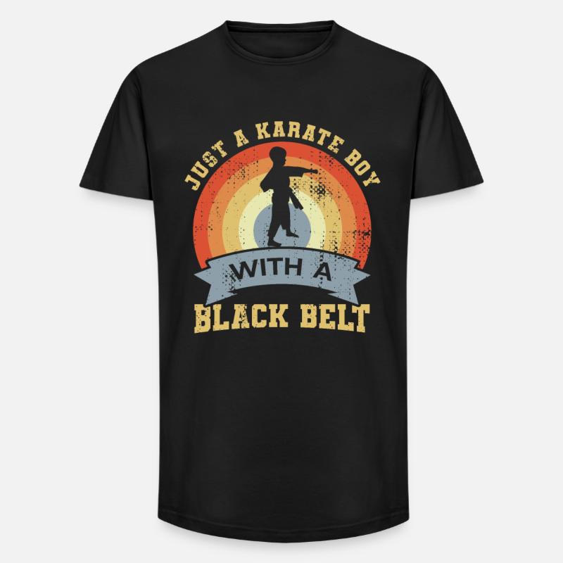 Karate Junge mit schwarzem Gürtel - Long Fit Männer T-Shirt - Schwarz