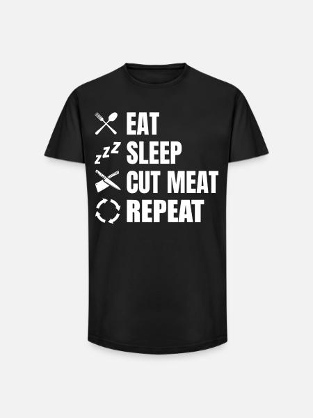 Eat, sleep, butchers, repeat - Long Fit Men's T-Shirt - black