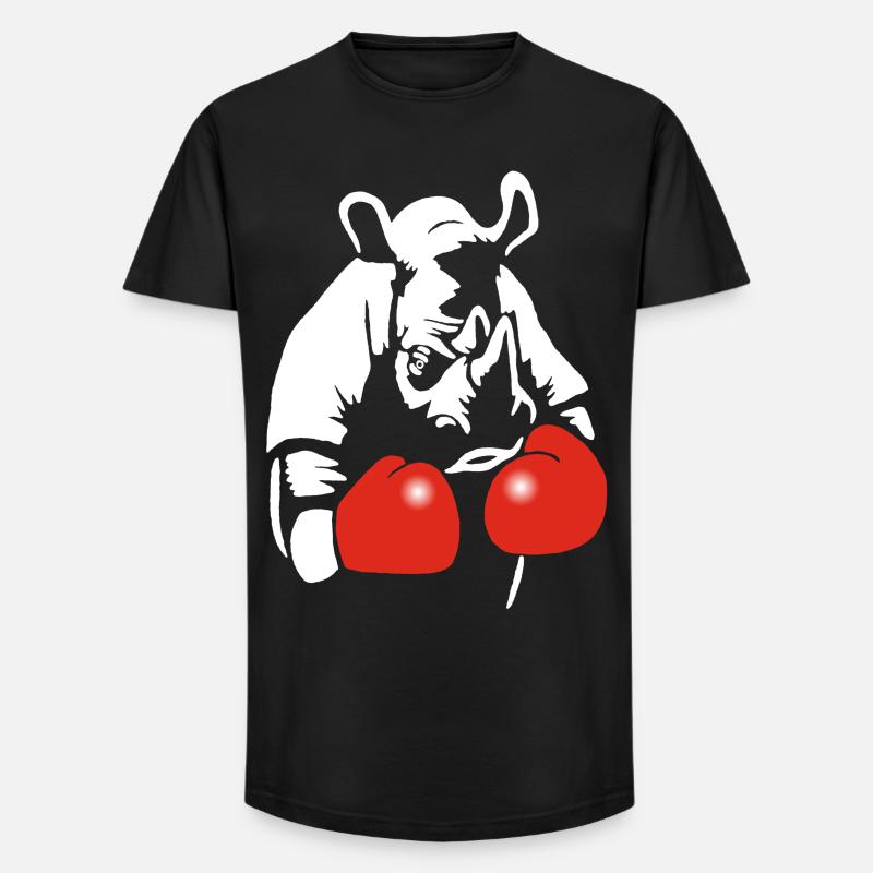 Box-Nashorn - Long Fit Männer T-Shirt - Schwarz