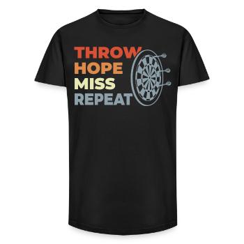 Throw Hope Miss Repeat - Long Fit Men's T-Shirt - black - Front - AI Model Male 185 light (185cm)