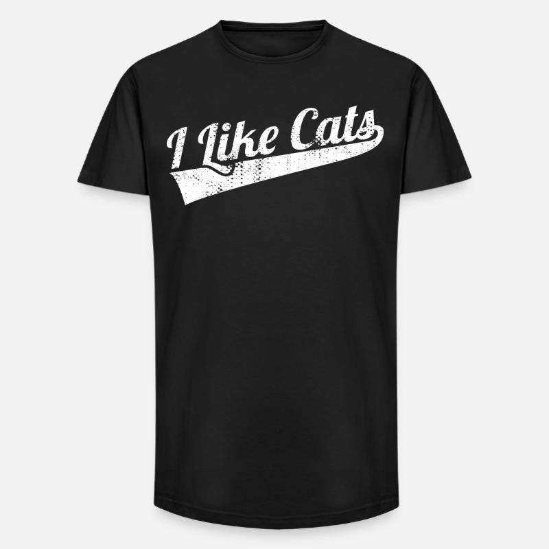 Ich mag Katzen - Long Fit Männer T-Shirt - Schwarz