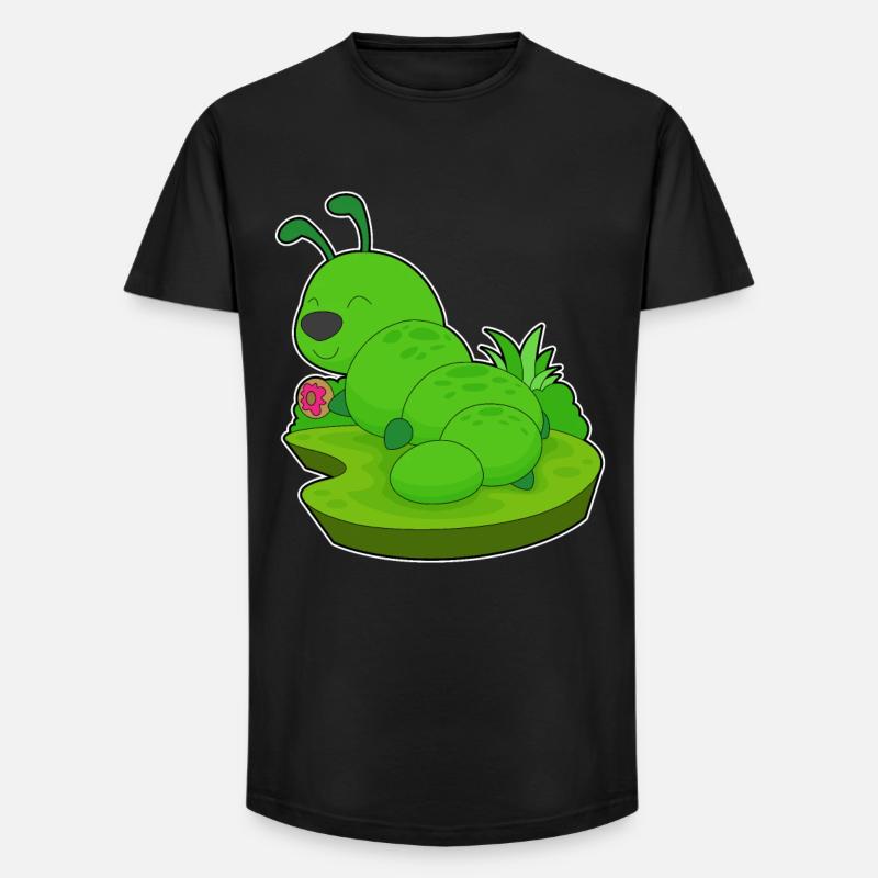 Beignet chenille - T-shirt coupe longue homme - noir