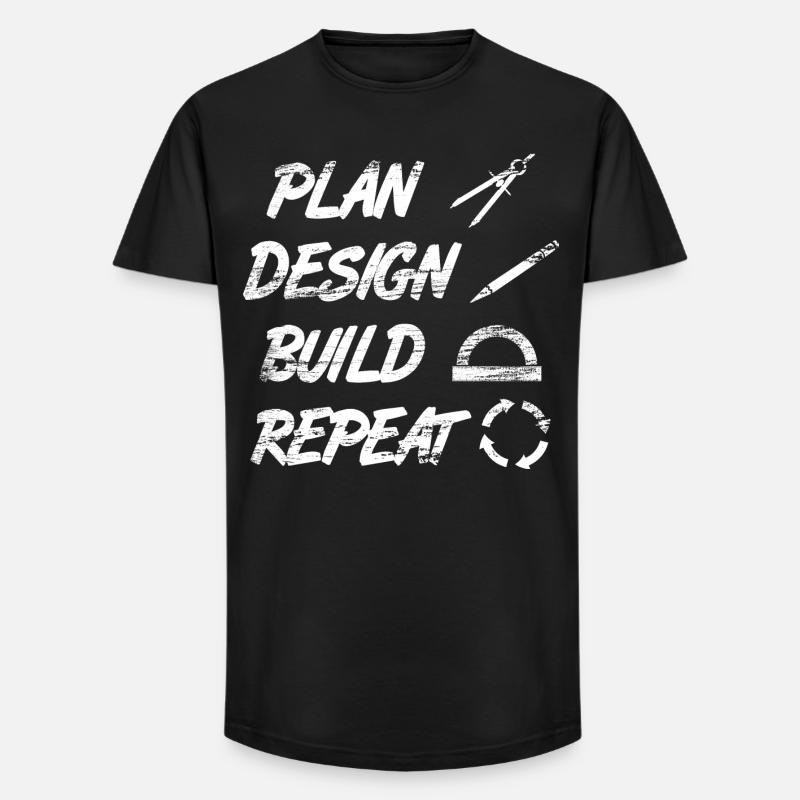 Architect Routine - Long Fit Men's T-Shirt - black