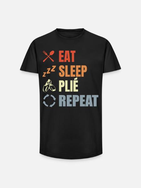 Eat Sleep Ballet Repeat - Long Fit Männer T-Shirt - Schwarz