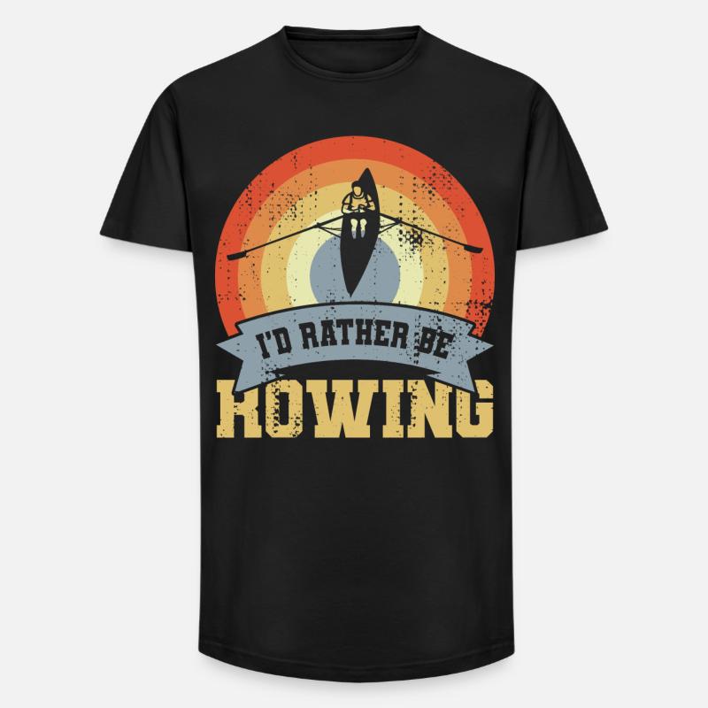 I’d Rather Be Rowing - Long Fit Männer T-Shirt - Schwarz