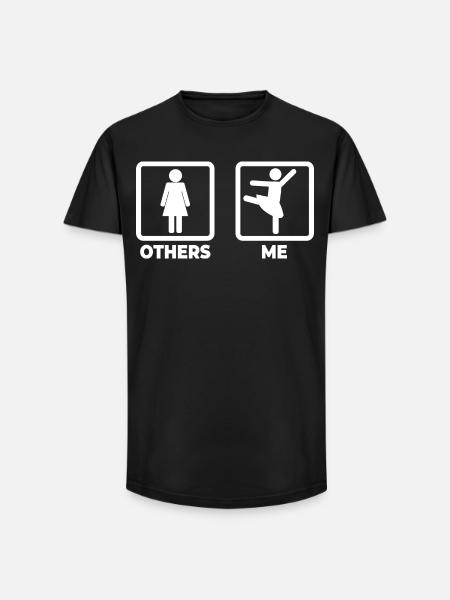 Ballet Dancer Stick Figure - Long Fit Men's T-Shirt - black