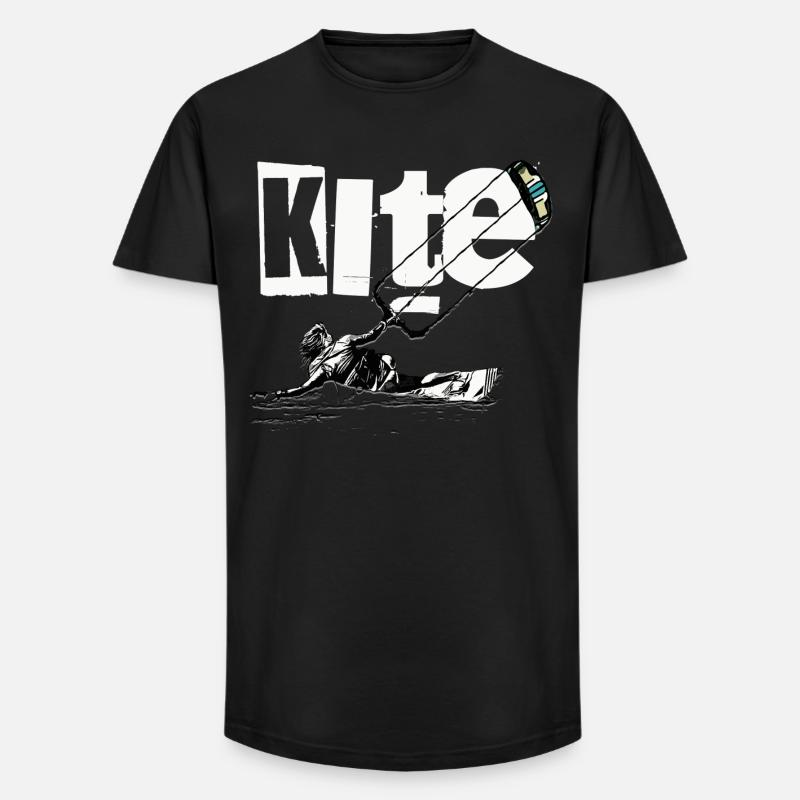 Kite - Long Fit Männer T-Shirt - Schwarz