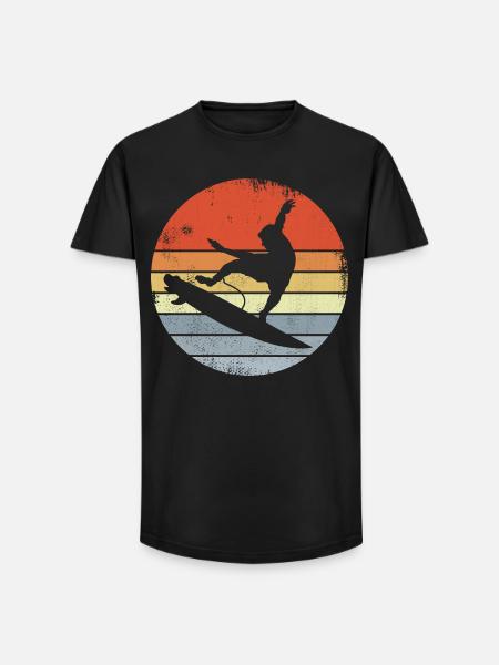 Surfing Vintage Look - Long Fit Men's T-Shirt - black