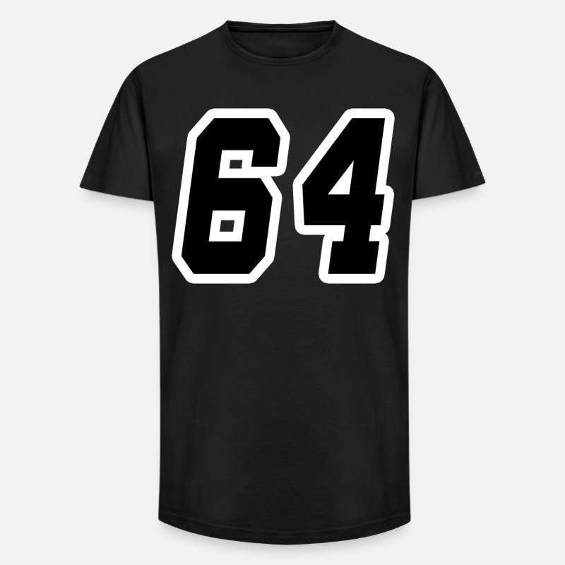 Nummer vierundsechzig 64 - Long Fit Männer T-Shirt - Schwarz