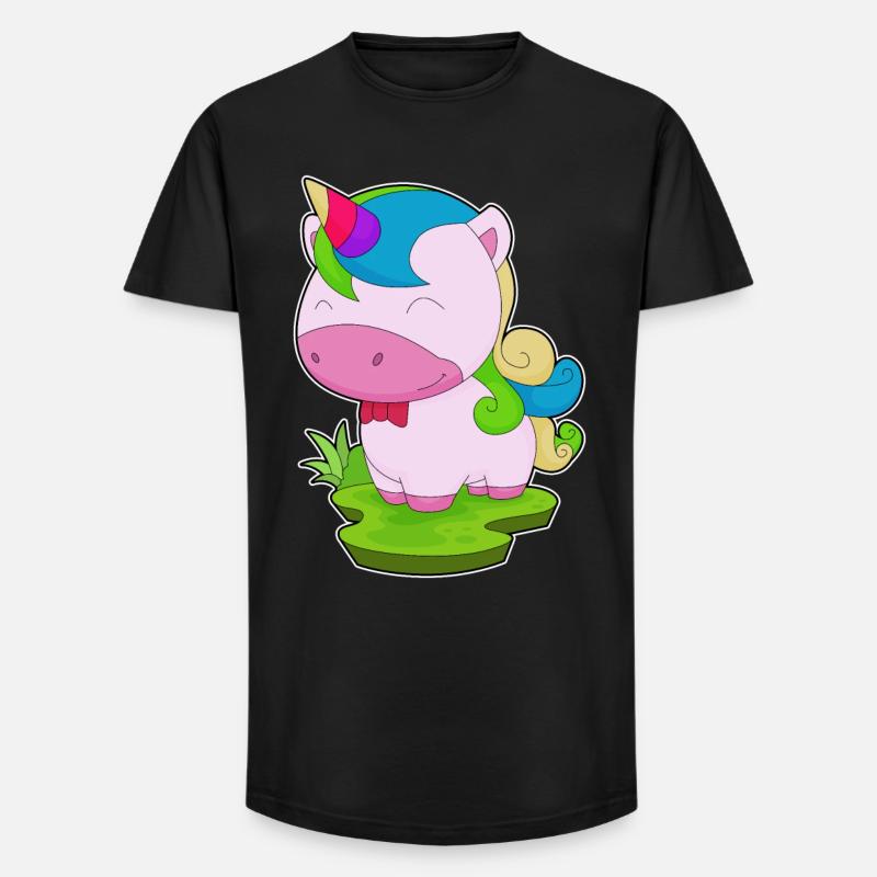 Einhorn Fliege - Long Fit Männer T-Shirt - Schwarz