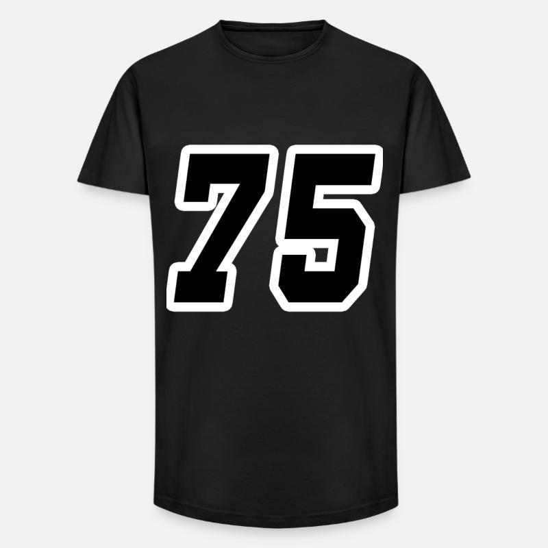 Nummer fünfundsiebzig 75 - Long Fit Männer T-Shirt - Schwarz
