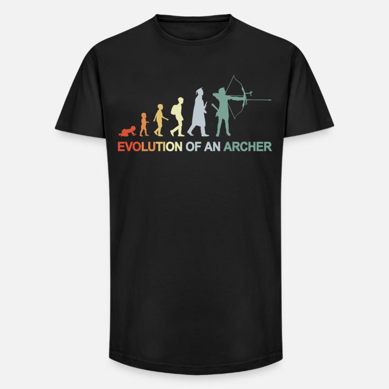 Bogenschützen Evolution - Long Fit Männer T-Shirt - Schwarz