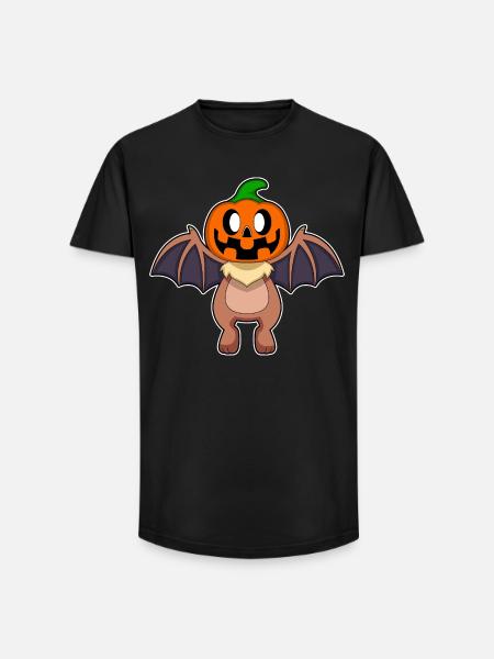 Bat Halloween Pumpkin - Long Fit Men's T-Shirt - black
