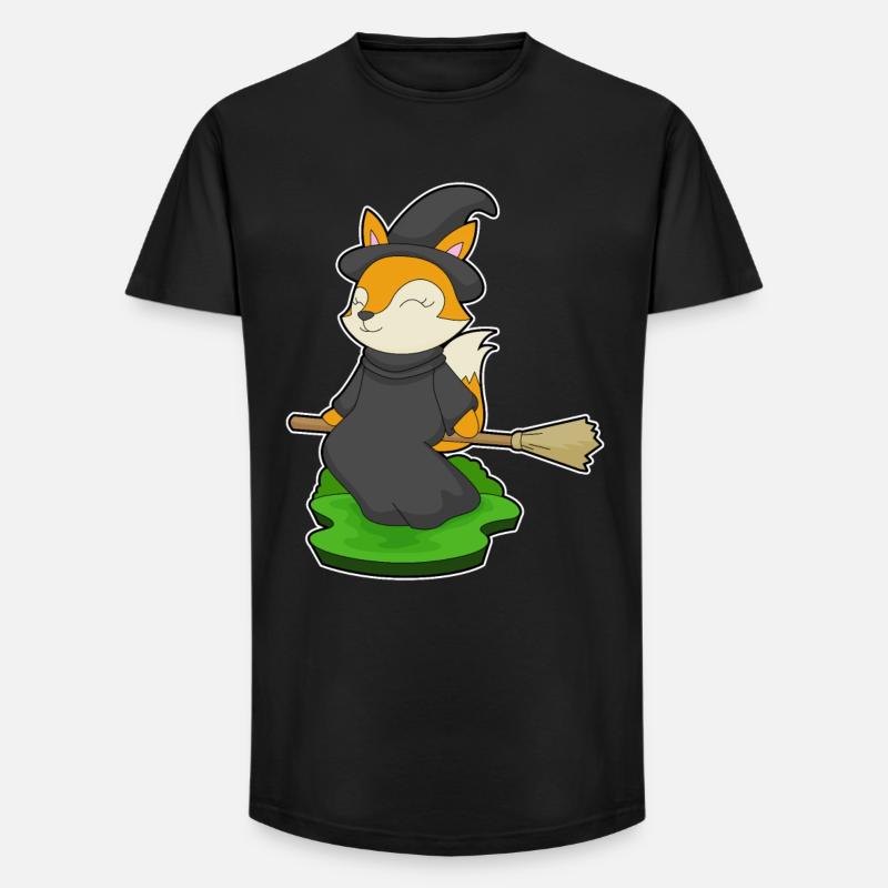 Fuchs Halloween Hexe - Long Fit Männer T-Shirt - Schwarz