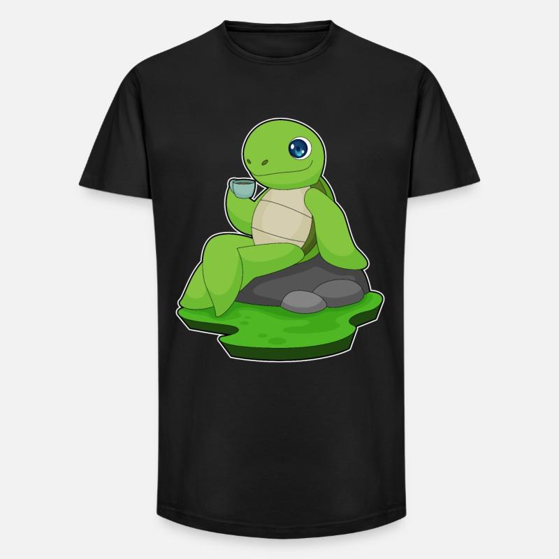 Turtle Coffee Mug - Long Fit Men's T-Shirt - black
