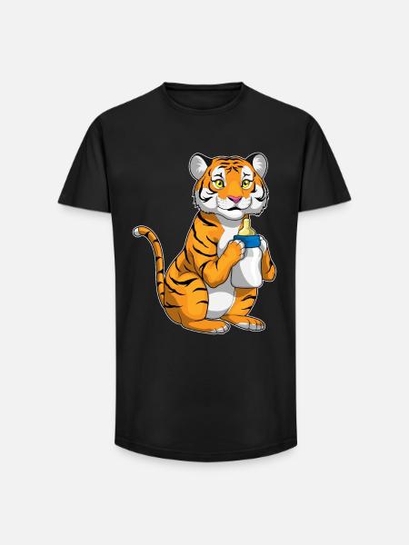 Lait pour biberon Tiger - T-shirt coupe longue homme - noir