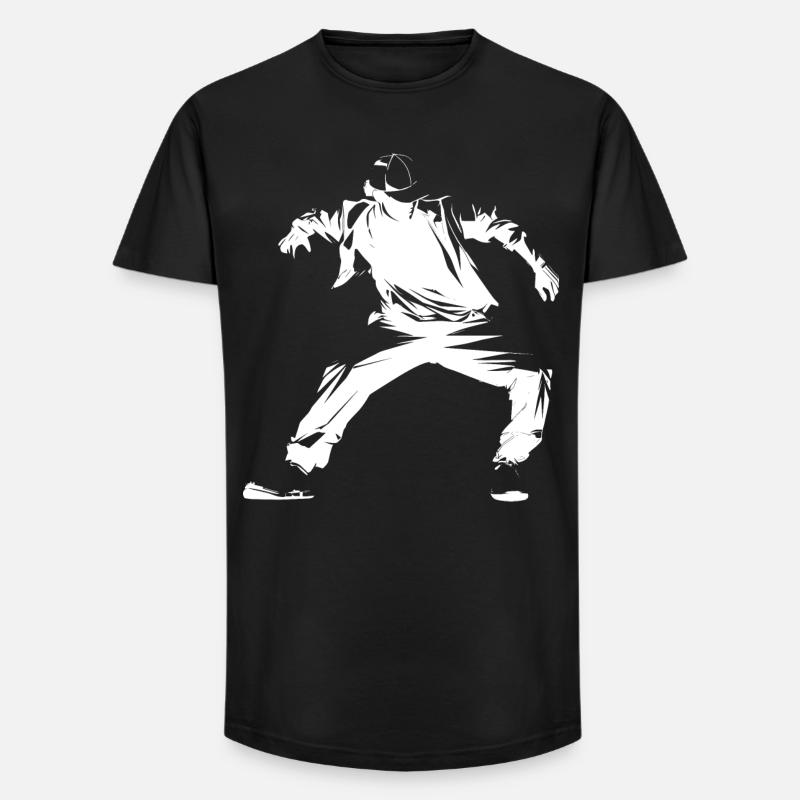 Breakdancer Grafik - Long Fit Männer T-Shirt - Schwarz
