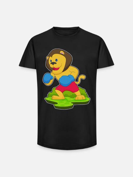Lion Boxer Boxing Gloves Boxing - Long Fit Men's T-Shirt - black