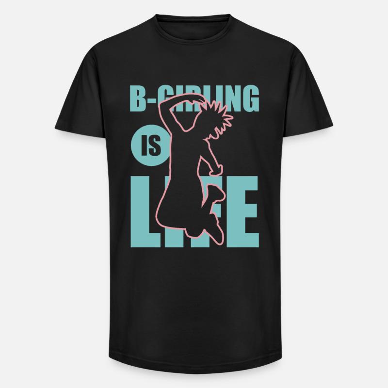 Breakdance Mädchen - Long Fit Männer T-Shirt - Schwarz