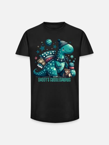 Daddy's Cuddlesaurus Cuddle Dinosaur Gift - Long Fit Men's T-Shirt - black