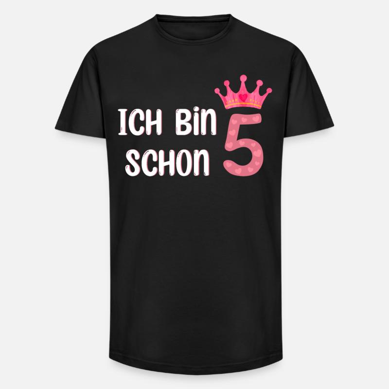 ich bin schon 5 - Long Fit Männer T-Shirt - Schwarz