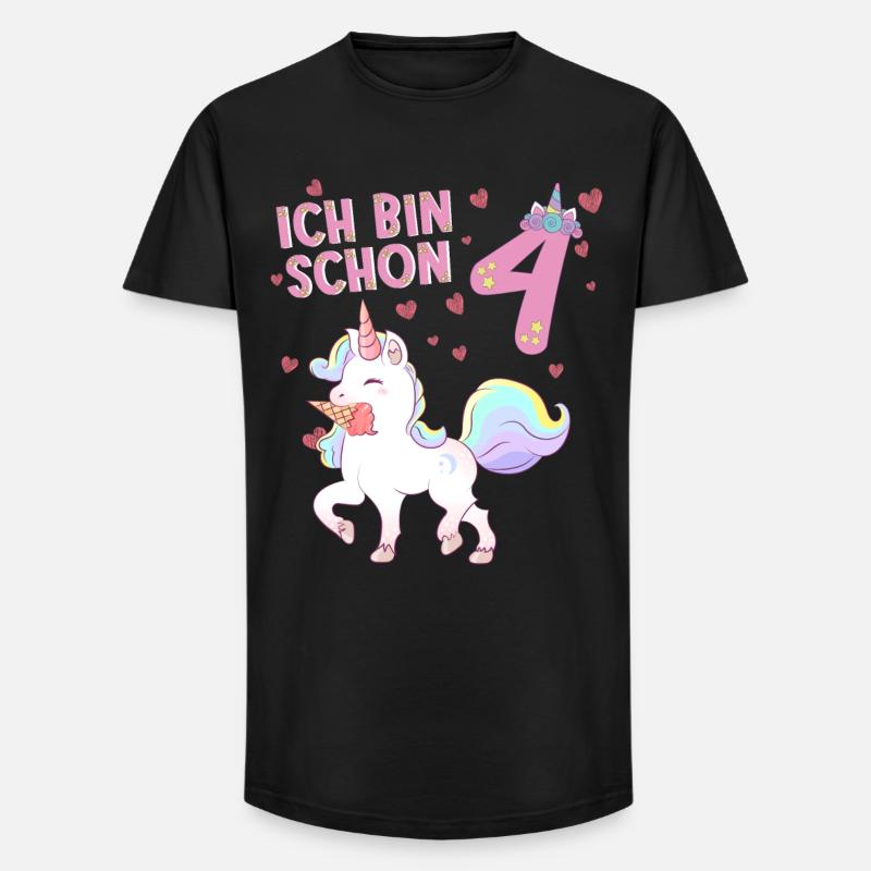 ich bin schon 4 - Long Fit Männer T-Shirt - Schwarz