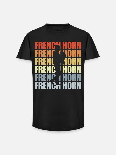 Retro Horn - Long Fit Men's T-Shirt - black