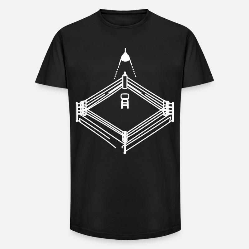 Dessin de ring de boxe - T-shirt coupe longue homme - noir