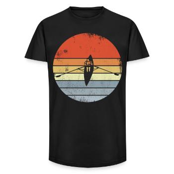 Vintage Rowing Boat Drawing - Long Fit Men's T-Shirt - black - Front - AI Model Male 185 light (185cm)