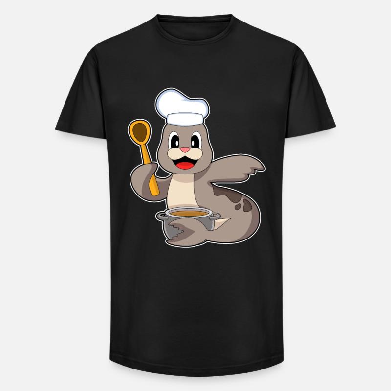 Marmite de phoque - T-shirt coupe longue homme - noir