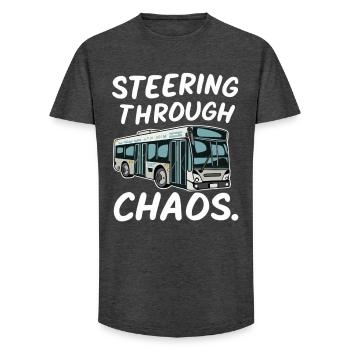 Busfahrer Navigieren im Chaos Lustiger Citybus - Long Fit Männer T-Shirt - Anthrazit - Vorne - AI Model Male 185 light (185cm)