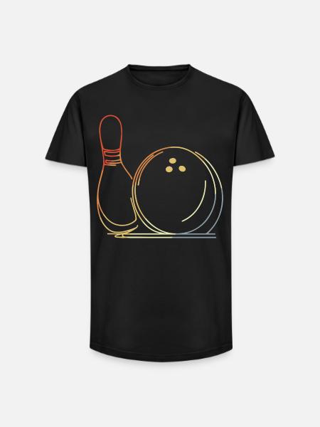 Bowling Ball and Pin Sketch - Long Fit Men's T-Shirt - black