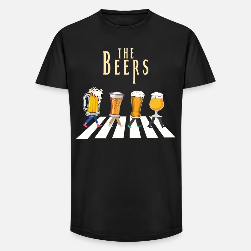 Individuelles Design des Bierbar-Musters - Long Fit Männer T-Shirt - Schwarz