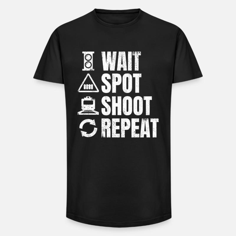 Trainspotter Zeitplan - Long Fit Männer T-Shirt - Schwarz