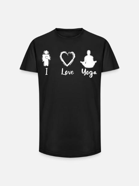 I Love Yoga - Long Fit Men's T-Shirt - black